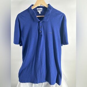 Calvin Klein liquid touch striped blue polo